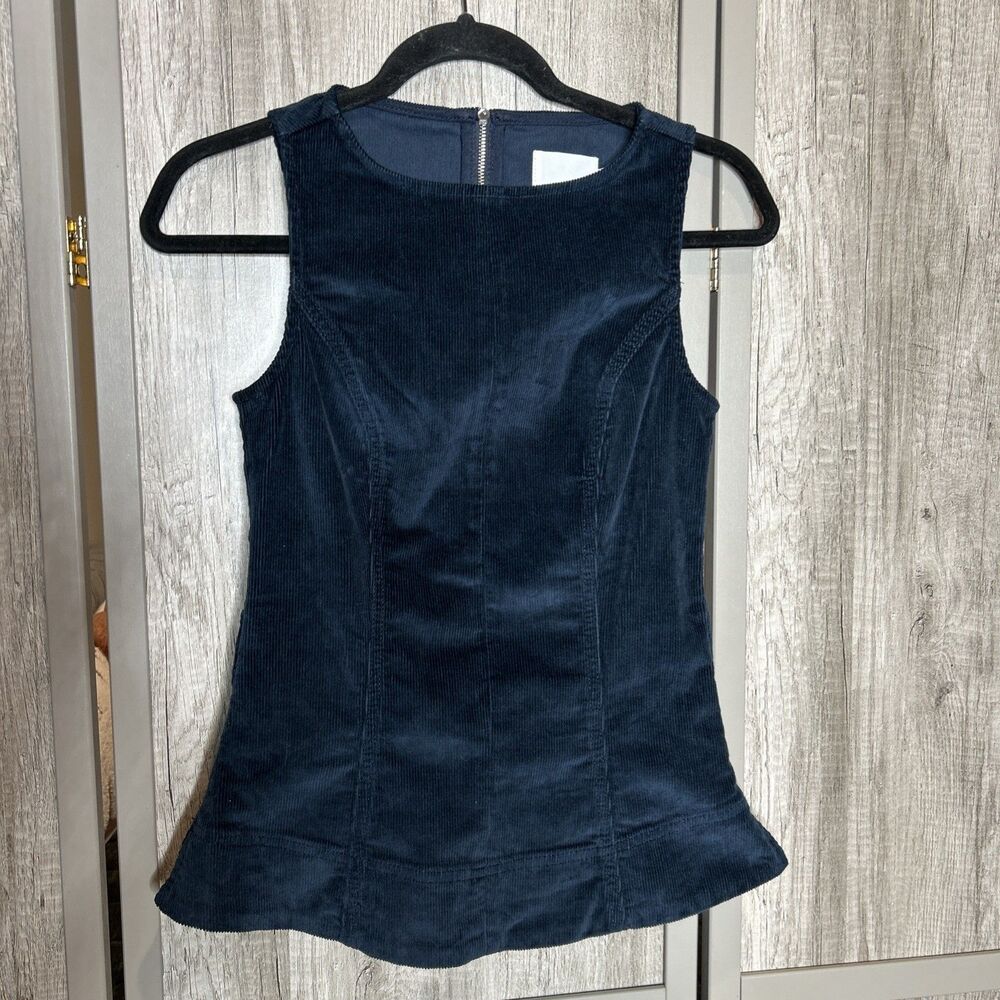 ALIGNE Trish Corduroy Top Size 2 Navy Blue